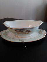 Vintage Gravy Boat Attached Plate Noritake China Made In Japan #5286 Alice Patte - £19.10 GBP