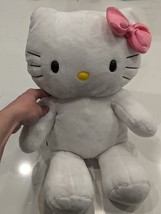 Hello Kitty Build A Bear White Plush~Sanrio Pink  Bow~Pre-owned Great Co... - £34.75 GBP