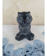 Vintage Hand Carved Soapstone Owl Perched on a Log 1972 Aardvark of Cana... - £20.42 GBP