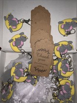 20 PC Girls Elephant Baby Shower Party Favors Gifts Silicone Keychain - $327.23 MXN