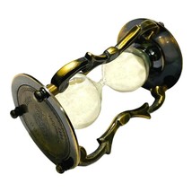 Vintage Brass &amp; Glass Sand Hourglass Timer Nautical Maritime Antique Tim... - £34.52 GBP