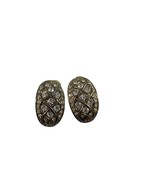 Vintage Clip One Silver Tone Rhinestones Earrings Domed Formal Dressy - £27.25 GBP