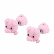 Women Cute Animal Cartoon Pink Pig Earrings Ear Stud Jewelry Polymer Clay - £7.25 GBP