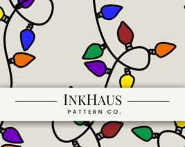 Christmas Lights Seamless Pattern - Colorful Holiday Digital Download - €5,15 EUR