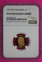 1977 Panama PF 68 Red Ultra Cameo Proof 1 Centesimo Coin NGC Pop 8,4 Fin... - $79.99