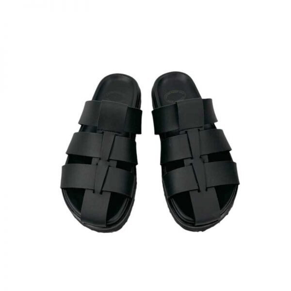 Leather anatomic sandals black white women confortable shoes Item image 4