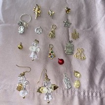 Vintage Jewelry Lot Of 15 Christmas Pendants Earrings - £3.79 GBP