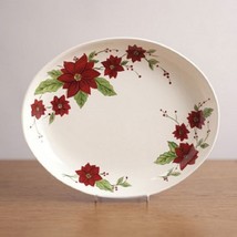 Christmas Holiday Poinsettia Red Serving Platter - $195.00
