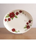 Christmas Holiday Poinsettia Red Serving Platter - £155.51 GBP