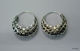 Traditional Design Sterling Silver Earrings Hoop Earrings Handmade Jewel... - $98.01
