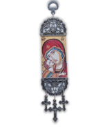 8 6/8" Greek Orthodox Our Lady the Sweetkissing Tapestry Wall Mounted Ic... - $7.13
