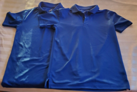 Chaps Boys Blue Polo Shirt School Approved Performance Polo Large (14-16) X2 - $9.89
