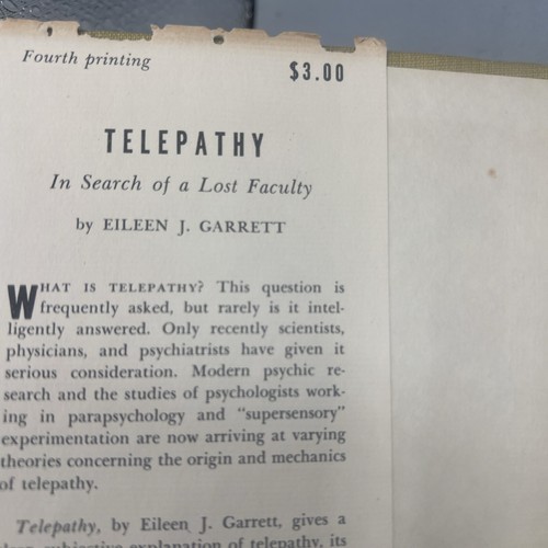 Telepathy In Search Of A Lost Faculty By Eileen J GARRETT 1945 HC/DJ Item image 7