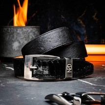 Alessio Genuine Ostrich Leg Exotic Belt Black image 7