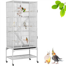 69 Inch Extra Large Cage For Small Animals Bird Cage Parrot W/ Detachable Stand - £178.79 GBP