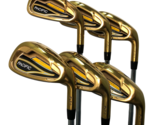 Pacific Golf Clubs FLT-1 Gold Iron Set #6 7 8 9 PW SW Regular Flex Steel... - £157.59 GBP