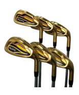 Pacific Golf Clubs FLT-1 Gold Iron Set #6 7 8 9 PW SW Regular Flex Steel... - £154.13 GBP