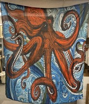 Red Octopus Shower Curtain  72”x72” Polyester 12 Hooks - £8.28 GBP