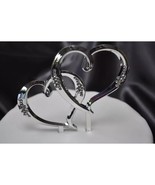 Wilton Double Heart Jeweled Silver Plastic Pick for Cake Topper Decorati... - $8.46