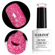 Pink Nail Polish 7.5ml 0.25Floz Reflective Polish Glitter Nail Polish Su... - £14.85 GBP