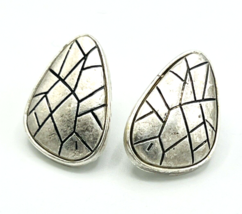 Etched Sterling Silver Post Back Pierced Earrings - £18.99 GBP