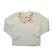 NWT La Maille Sezane Ombline Jumper in Ecru Floral Embroidered Sweater M - £77.97 GBP