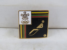 Vintage Winter Olympic Event Pin - Luge Calgary 1988 - Inlaid Pin - $15.00