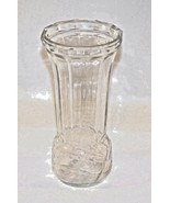 Vintage Antique Thick Clear Glass Vase Leaves design - £7.90 GBP