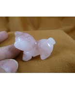 (Y-CAT-WA-552) Rose Quartz Crystal KITTY CAT walk gemstone STONE figurin... - $25.62 CAD