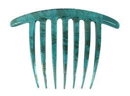 Caravan French Twist Comb Hand Painted in Turquoise and Gold Vine - £14.00 GBP