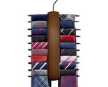 Wooden Tie Rack Retro Tie Belt Storage Hanger Organizer For Men Closet S... - $17.99