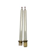 Vintage Mercury Glass Silver Taper Candles Faux Red Flame - MCM, PAIR 10.5” - $28.05