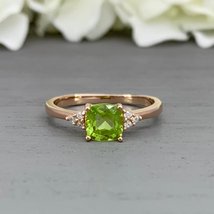 1.25Ct Cushion Cut Emerald Wedding Engagement Ring 14k Rose Gold Finish - £67.13 GBP