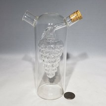 Oil &amp; Vinegar Handmade Blown Glass Bottle Dispenser Grape Design 7&quot; Tall - £12.78 GBP