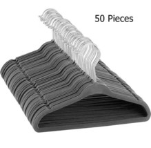 50 Pcs Zober Premium Soft Textured Velvet Hangers - Gray - £21.78 GBP