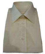 Camicia Uomo Misure Piccole Giallo Tenue Unita Misto Cotone Made in Ital... - £27.81 GBP+