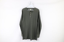Vtg 90s Streetwear Mens XL Faded Thermal Waffle Knit Long Sleeve Henley T-Shirt - £31.11 GBP
