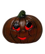 VTG Ceramic Smiling Halloween Pumpkin Light Anthropomorphic Halloween Ki... - $38.36 CAD