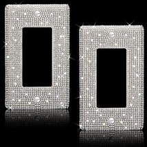 Silver Shiny Silver Rhinestones Wall Plates, 2 Pieces Light Switch Cover... - £14.14 GBP