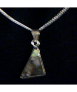 Sterling Silver 925 18&quot; Necklace with Real Abalone Shell Pendant -Mother... - £19.35 GBP