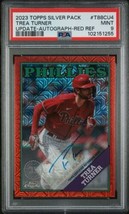 2023 Topps Update Red Refractor /5 Trea Turner #T88CU-4 Auto PSA 9 MINT - $275.62