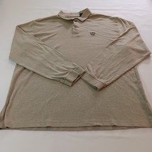 Izod 2-Button Men&#39;s Brown Cotton Polo Shirt Size XL Long Sleeve RN#36543 - $203.98 MXN