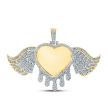 10kt Yellow Gold Mens Baguette Diamond Heart Charm Pendant 2-1/2 Cttw - £2,024.24 GBP