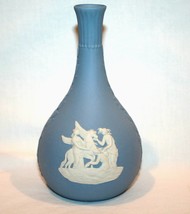 WEDGWOOD Jasperware White on Blue Season Bud Vase in Box  #615 - £38.28 GBP