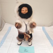 Alaskan Inuit Eskimo Native Figure Doll Memeluk Hand Crafted - $19.80