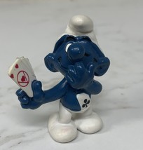 Vintage 1978 Smurfs Card Player Schleich PEYO PVC Figurine Poker - $8.31 CAD
