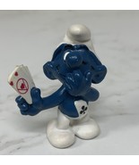 Vintage 1978 Smurfs Card Player Schleich PEYO PVC Figurine Poker - $8.31 CAD