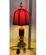 Vintage Antique Rare Co Table Lamp Brass Ceramic Bone 20.5” Tall - $240.10