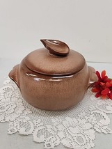 Frankoma Pottery Bean Pot Lid Plainsman BROWN 4V 2 Qt Round Covered Soup Euc - $28.05