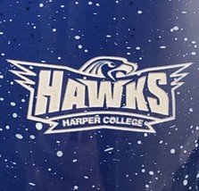 Hawks Harper College Souvenir 16 oz. Coffee Mug Cup Cobalt Blue White - £11.48 GBP